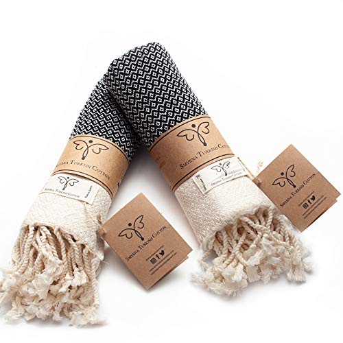 Smyrna Original Turkish Hand Towels Set of 2 | 100% Cotton, 16 x