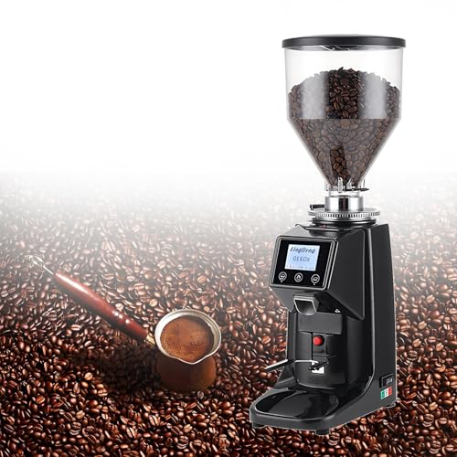 WDDEYYDS Molinillo de Café con Muelas Planas y 19 Velocidades de Molienda + Pantalla Táctil LCD – Antiestático, Acero Inoxidable, Espresso, Goteo, Cold Brew y Prensa Francesa 1500ml-Black