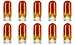 CEC Industries #168A (Amber) Bulbs, 14 V, 5 W, W2.1x9.5d Base, T3-1/4 shape (Box of 10)