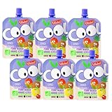 6個セット ヴィタビオ 有機 クールフルーツ 90g アップル・マンゴー・パイナップル オーガニック スムージー 有機JAS認証 オーガニック 果実ピューレ 無添加 砂糖不使用 おやつ 携帯食 フランス製 BIO フルーツピューレ