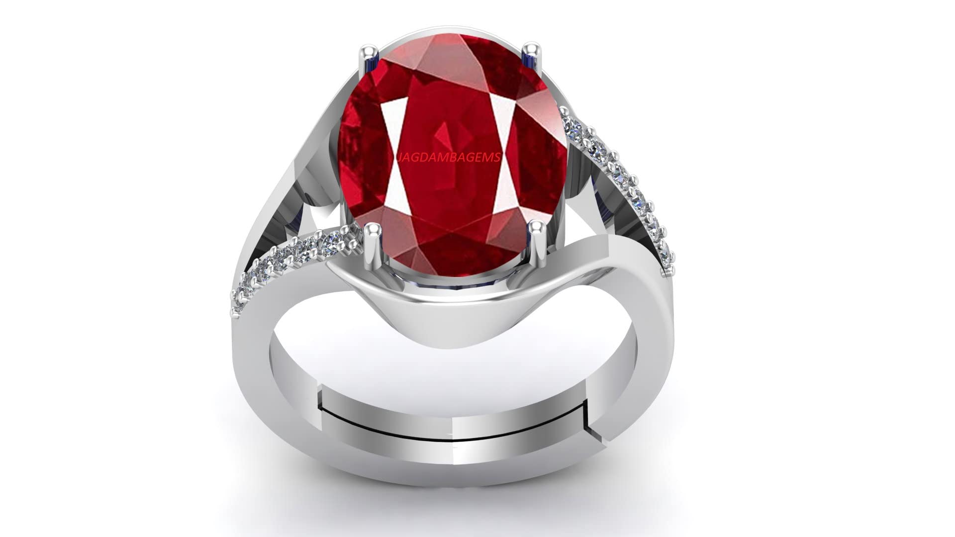 Certified Unheated Untreatet 19.00 Carat A+ Quality Natural Burma Ruby Manik Gemstone Silver Plated Ring for Women's and Men's