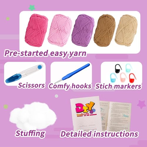 Kit de crochet pour débutants JXINLODGEG pour des ateliers créatifs en famille - 3