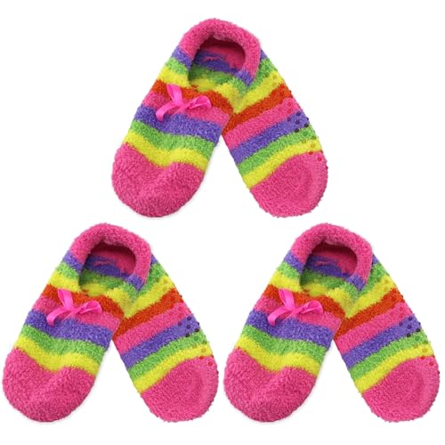 Image of BambooMN Women's Soft Fuzzy Cozy Footies Travel Home Non-Slip