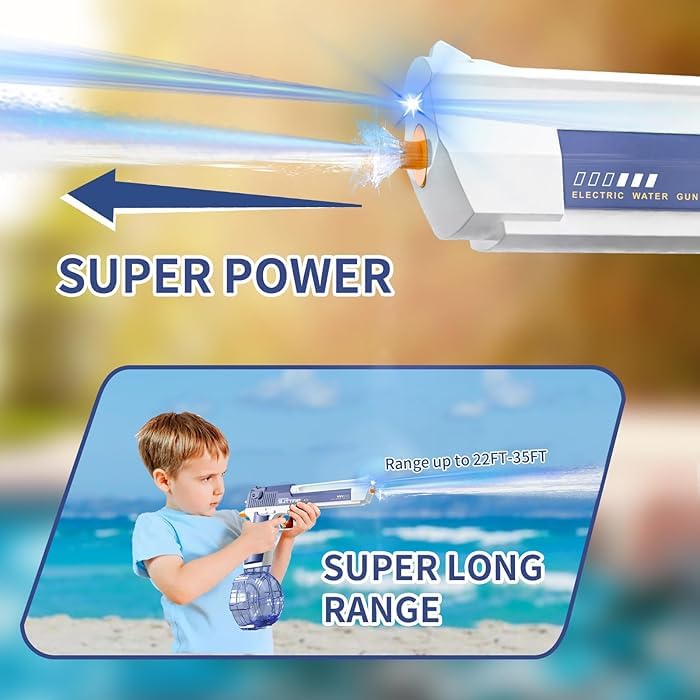 Image of Storio Rechargeable Electric Battery Operated Holi Pichkari Water Gun Toy for Kids| Desert Burst with Refill Cartridge| Upto 30Ft Shooting Range| High Pressure Mechanism,Water Gun Toy for Holi