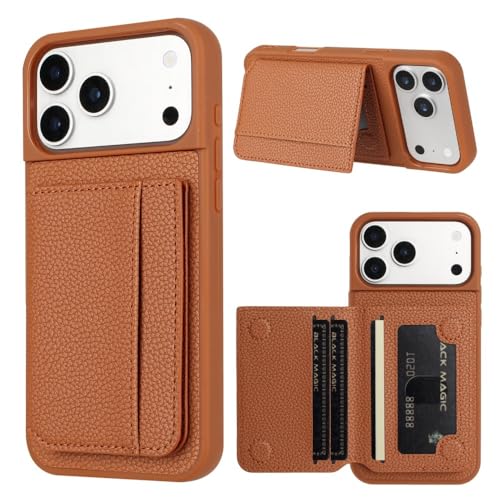 Étui en cuir marron pour iPhone 12 Pro clapet haut de gamme et silicone