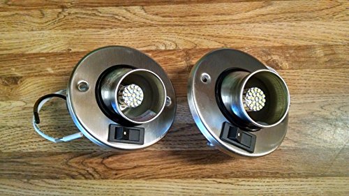 Gustafson Lighting 2pk 12V LED RV Camper Trailer Motorhome Directional Reading Light Brushed Nickel (8)