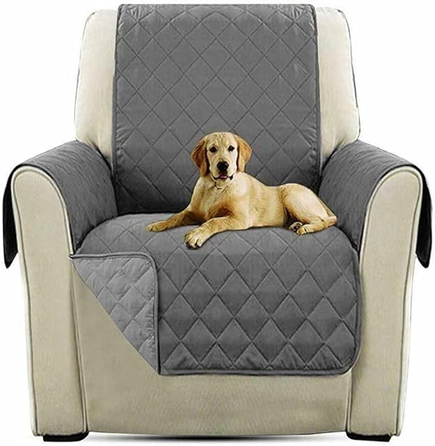 HEIBTENY Sofa Cover Waterproof Sofa Protectors for Dogs/pets Couch Covers Furniture Protector Slipcovers Reversible(155*180Cm Gray)