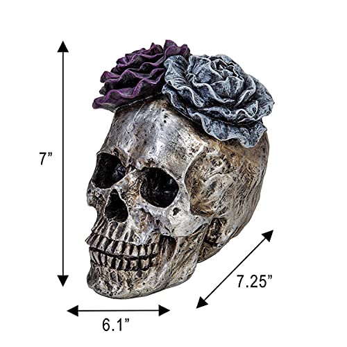 Estatua Calavera Decorativa Halloween Resina 7.25" miniatura 3
