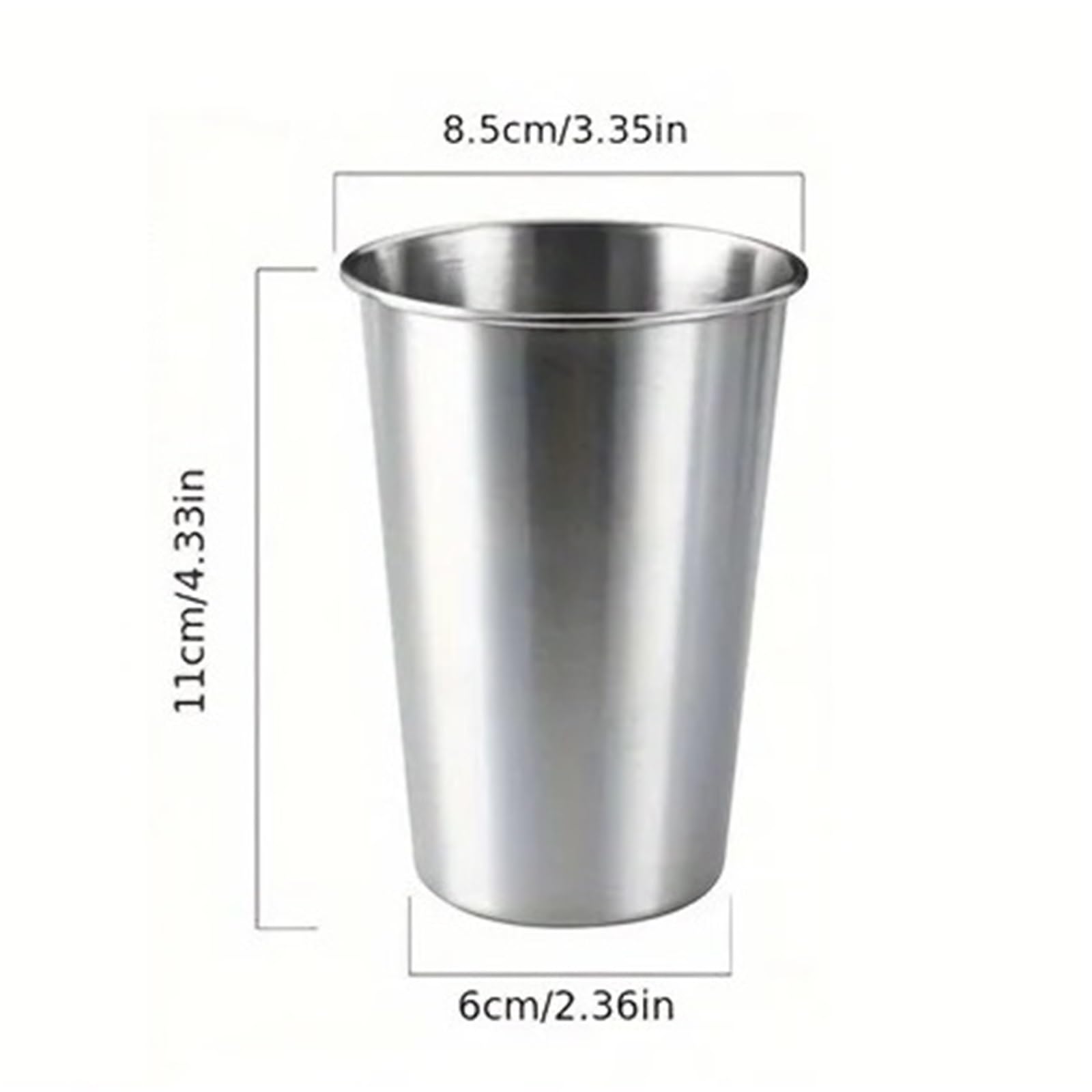 6PCS Edelstahl Tassen 400ML Becher Pint Camping Trinken Gläser Stapelbar Metall Tasse für Geburtstage Picknick
