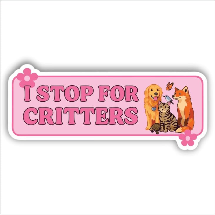 Calcomanía para coche I Stop for Critters evita accidentes avisando a conductores en carretera