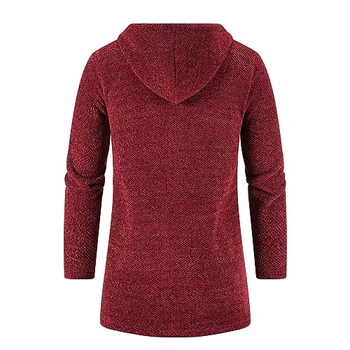 Mens Lightweight Fleece Lined Knitted Cardigan Long Sleeve Hooded for Fall & Winter Casual Wear Full Zip3
