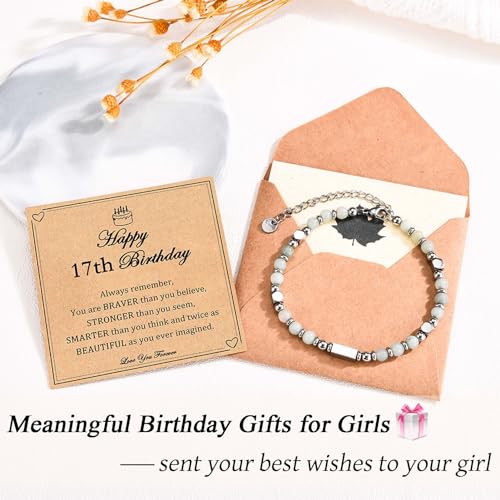 6-21 Years Old Girls Birthday Gifts, Tiny Beaded Bracelets Gifts for Daughter Granddaughter Niece Friends with Happy 6th-21st Birthday Card3