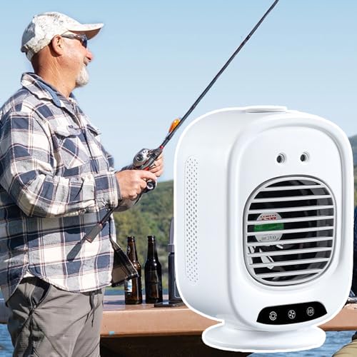 Ventilateur portable, ventilateur portable rechargeable - Appareil de refroidissement USB rechargeable | Hydrating Speet Small Fan avec 3 modes réglables pour le camping Camping Desk Bedroom – Image 4