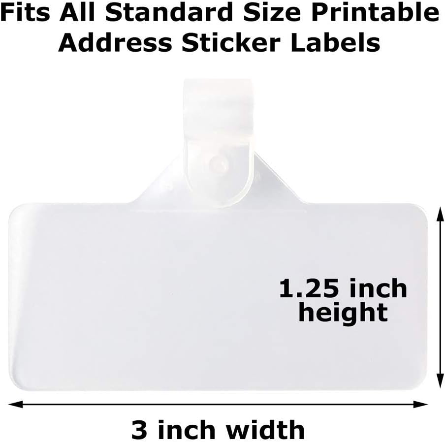 25 Clear Plastic Wire Shelf Label Holders for Adhesive Labels, Professional Display Retail Price Tag Ticket Hanger Clips, Snap On Pantry Sign Label Holder for Wire Shelves & Baskets, 3" W x 1.25" H : Office Products