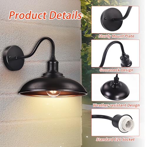 Gdffzm HWD-1P Outdoor Lights For House,Porch Lights Outdoor Light Fixture Exterior Lighting Fixtures For Patio Garage Farmhouse Barn Lights Outdoor Wall Lights Wall Sconces Outside Lights thumb #3