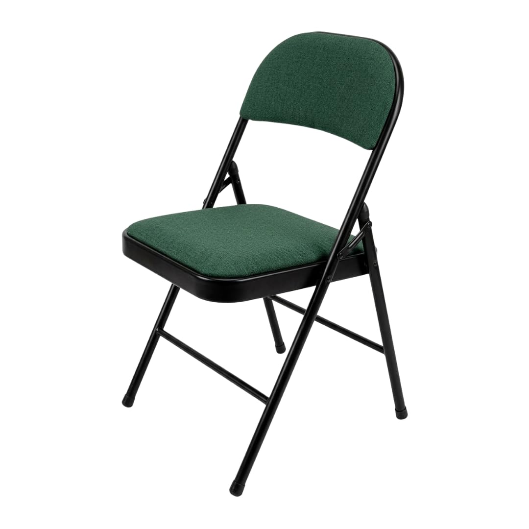 Meta Steel Frame with Fabric Seat Padded Office Work Study Party Dining Folding Chair (1, Green) — image 1