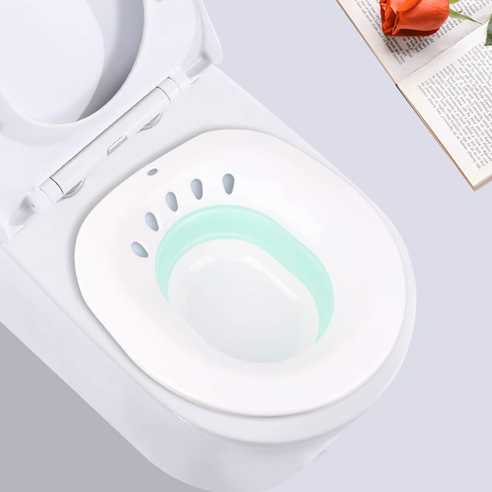 Garosa Baño de Asiento Lavado de Cadera Lavabo Plegable Bidé Portátil Se Adapta Al Inodoro Perineal Remojo para Mujeres Embarazadas de Maternidad con Hemorroides(Blue)