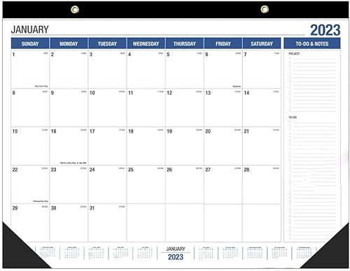 Miniatura 1 de NUOBESTY Calendario 2023-2024 de tamaño grande de 21 pulgadas calendario mensual de pared de 18 meses calendario colgante de oficina calendario de