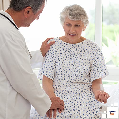 Ezgoodz Reusable Patient Robes. Pack Of 60 White Medium Unisex Hospital Gowns With Tie. 100% Cotton Breathable Nursing Dresses For Adults. Medical Pajamas With Half Sleeves For Maternity, Elderly. #TOP5
