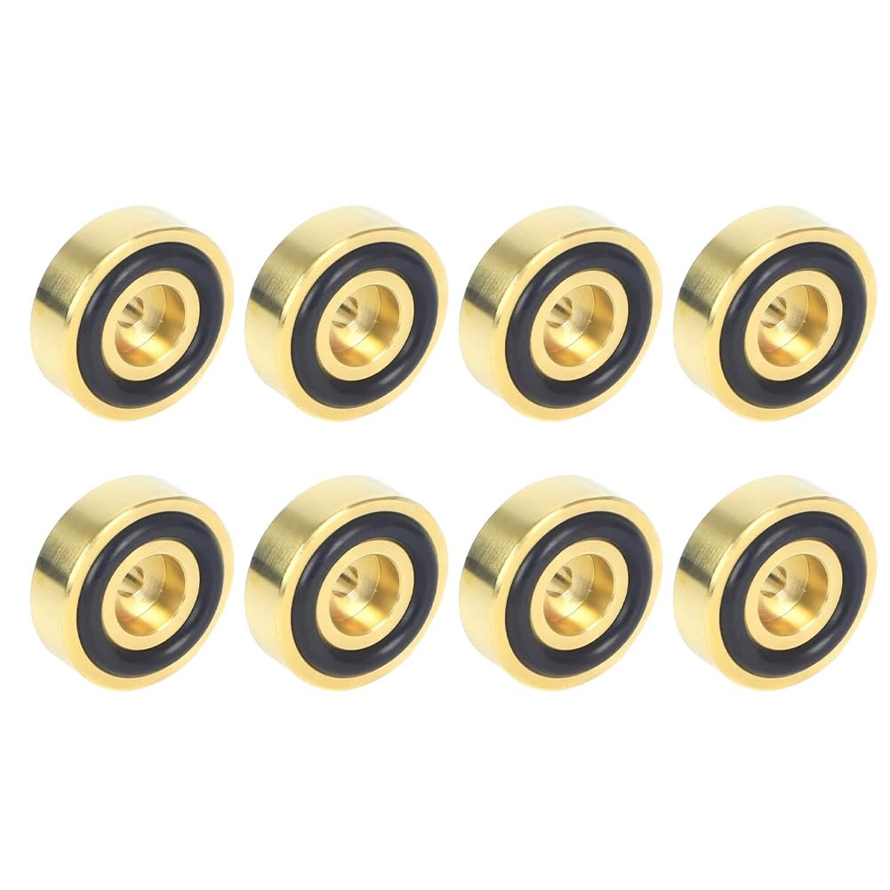 UDSKNV[KSL Non-Slip Rubber Pads Included 8 Brass Chopping Board Feet for Mounting on Kitchen Cutting Boards and Flat Tabletop Item Surfaces