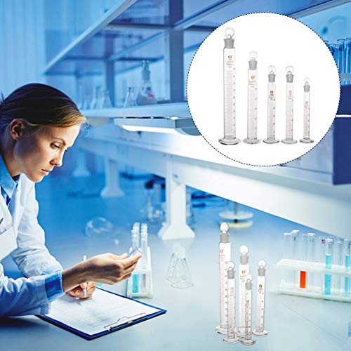 POPETPOP 5Pcs 10Mll 20Ml 25Ml 50Ml 100Ml Cilindro de Medição de Vidro Com Rolha Cilindro Graduado Ci