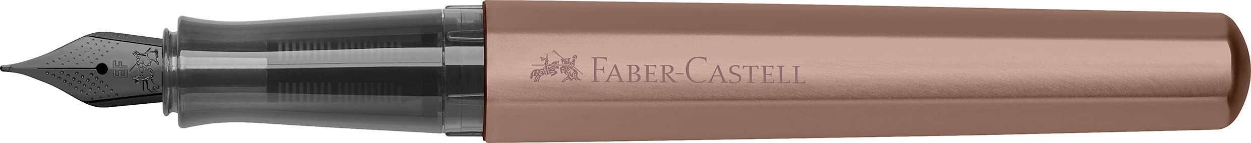 Faber-Castell - Stylo plume Hexo Bronze, plume EF | Stylo plume avec corps hexagonal en aluminium et plume en acier inoxydable noire