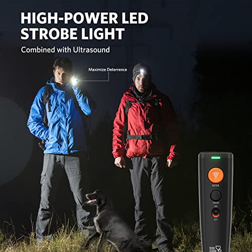 Dog Care Dog Barking Control Device Dual Speakers 2-In-1 Ultrasonic Dog Training And Anti Barking Device, Rechargeable Dog Deterrent Device Led Strobe Light 25Ft Range Portable Indoor Outdoor #TOP4