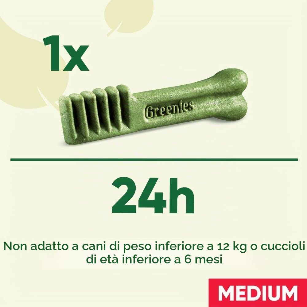 Greenies Snack Dental Regular para Perros da 11kg a 22kg - Pacco in 6 x Bolsa a 340g (2,04 kg)