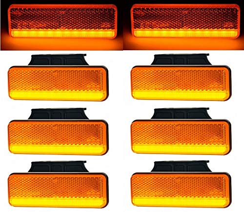 Feux Position Latérale JinXiu LED 24V - 20 LED - Jaune/Rouge - IP67 - Pour Camion, Camping-car