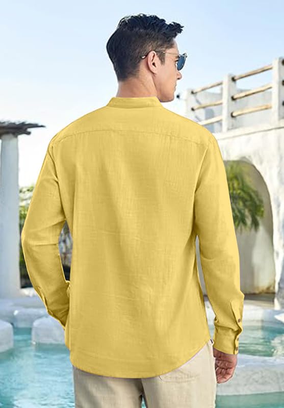 Image of Men's Printed Cotton Blend Short Kurta | Regular Fit Casual Kurta Shirt for Men with Mandarin Collar | Ethnic