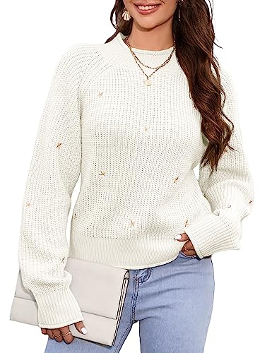 Image of Womens Mock Neck Oversized Sweaters Knit Ribbed Long Sleeve Fall Winter Pullover Sweater Tops
