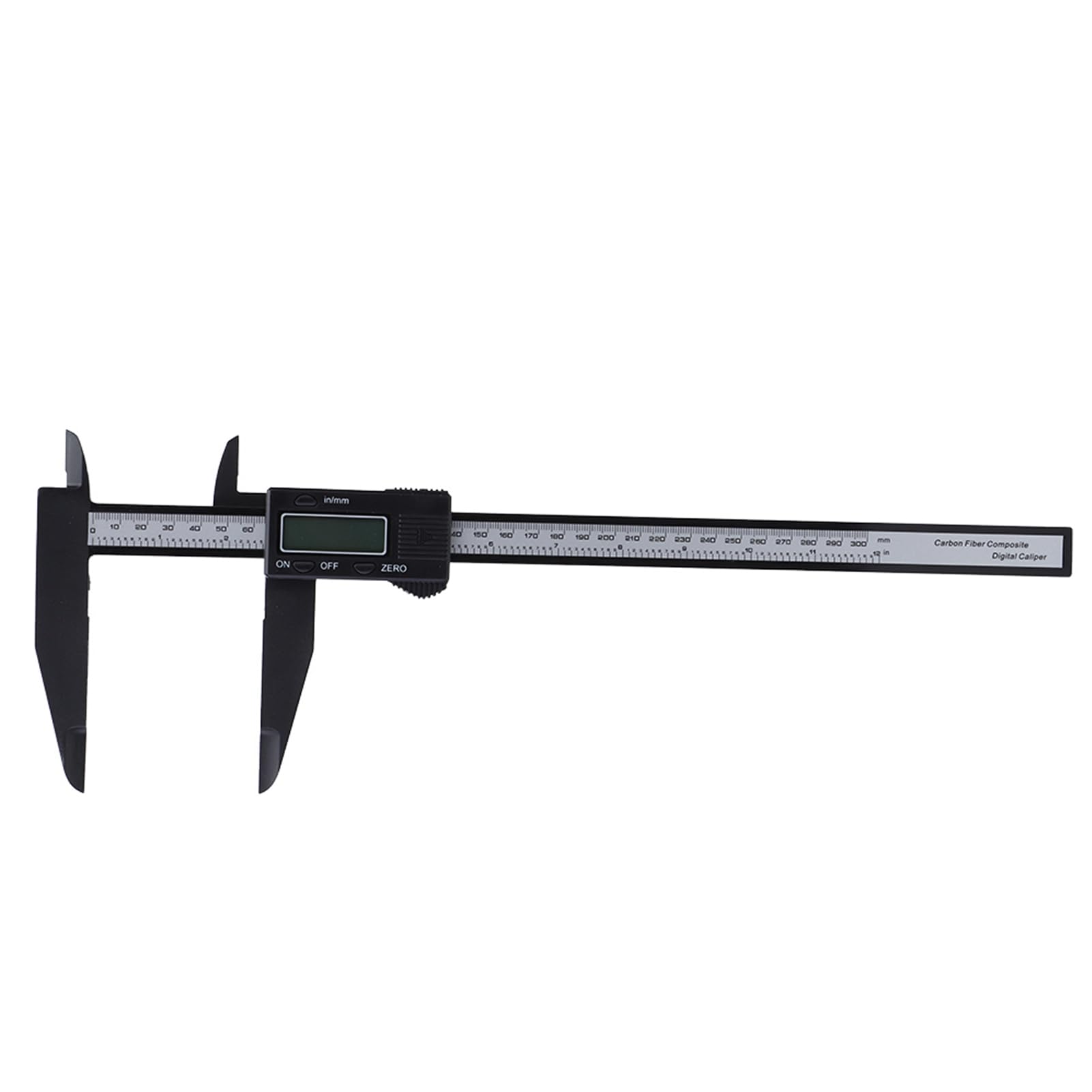 Pied à Coulisse Numérique 150 Mm 300 Mm Règle électronique en Fibre de Carbone avec Longue Mâchoire Non Magnétique pour le Travail du Bois, Outil de Mesure Précis pour l'école, l'atelier,