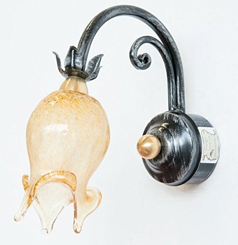 Farol Lámpara de pared 'luciérnaga' de hierro forjado Color Marfil Oro