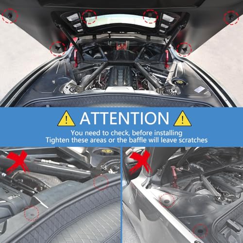 Image of Gloss Black Engine Compartment Surround Overlay,Carbon Fiber Pattern Engine Bay Panel Cover Trim Side Panel Center Strut Cover for Corvette C8 Stingray Z51 2020+ for C8 Z06 /E-Ray 2023+