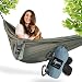 Produktbild freigeist® Premium Hängematte Outdoor aus Ultra-Leichter Fallschirmseide | Camping Hängematte 2 Personen mit EXTRA hoher Tragkraft | Hängematte Camping | Hängematte Outdoor 2 Personen | Hammock..