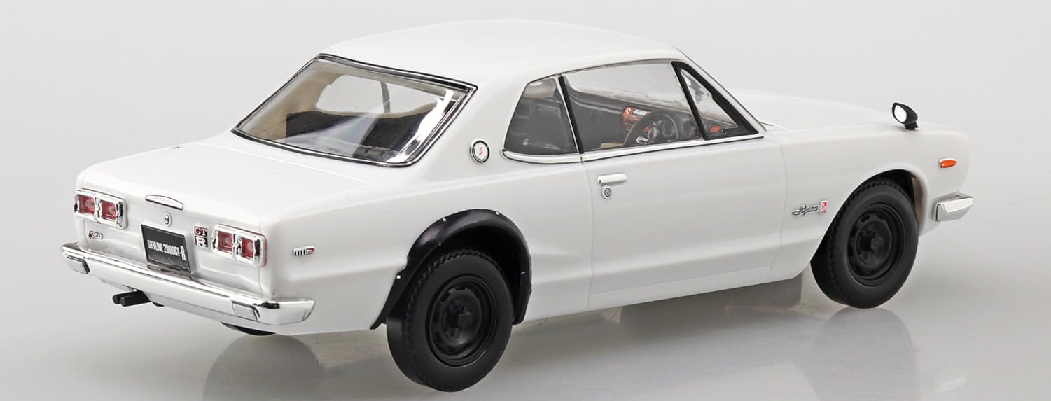 Aoshima Nissan C10 Skyline 2000GT-R - Kit modellino a scatto in scala 1:32, colore: Bianco