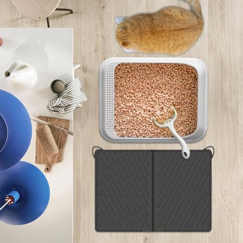 Tapis pour litière de chat imperméable et bac protection sol lavable - 4