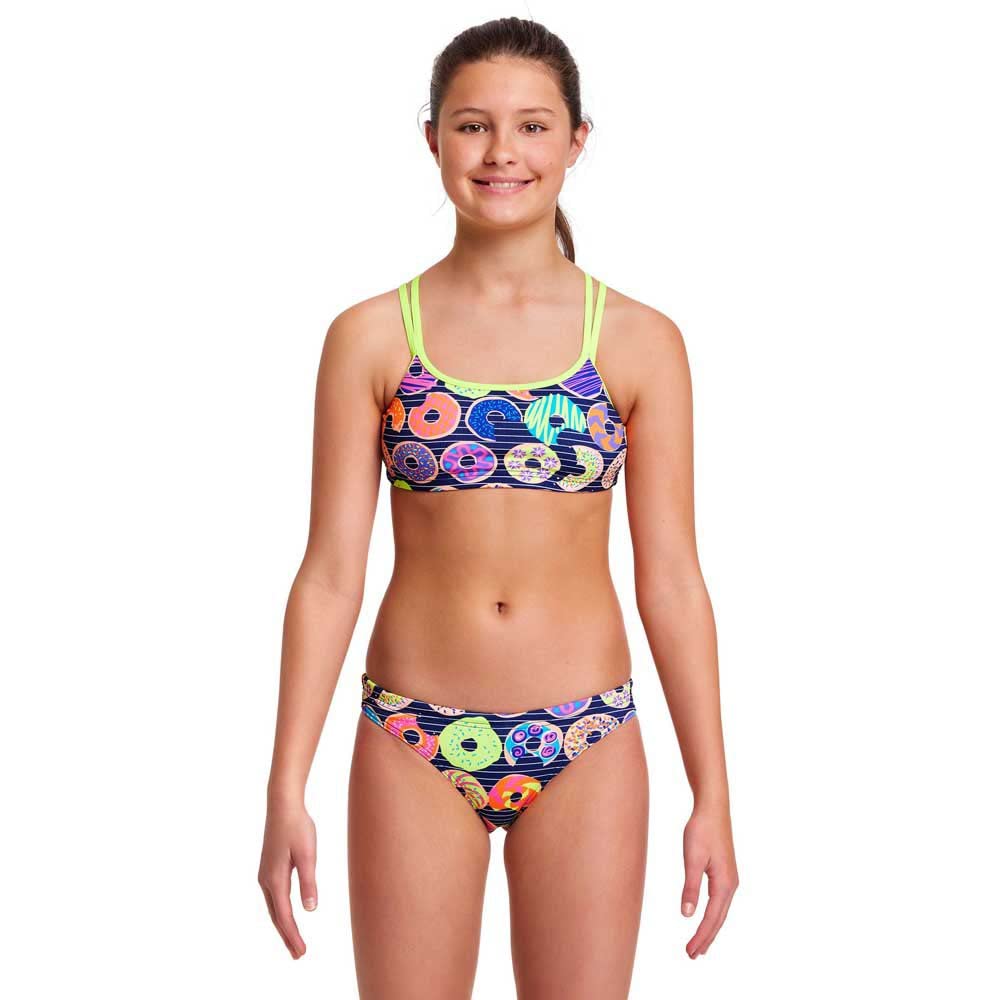 Funkita Schwimmbikini Mädchen Dunking Donuts - Bunter Bikini für das Schwimmtraining