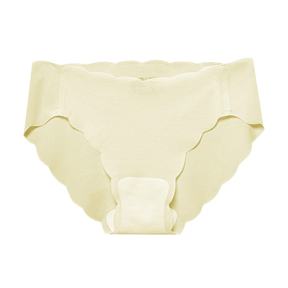 Women No-Show Hipster Seamless Underwear Knickers Midi Waist Ice Silk Breathable Panties Briefs