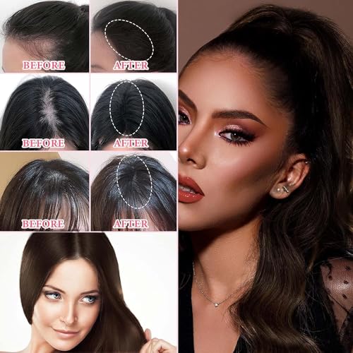 Image of Hairline Powder Stick,Pigmented Hair Shading Sponge Pen Hair Root Touch Cover Up Powder Professional Long Lasting Waterproof Hair Shadow Powder Fillers For Thinning Hair (Black), 1 Count
