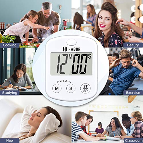 Buy Habor Digital Cooking Timer, Large LCD Screen Kitchen Timer with