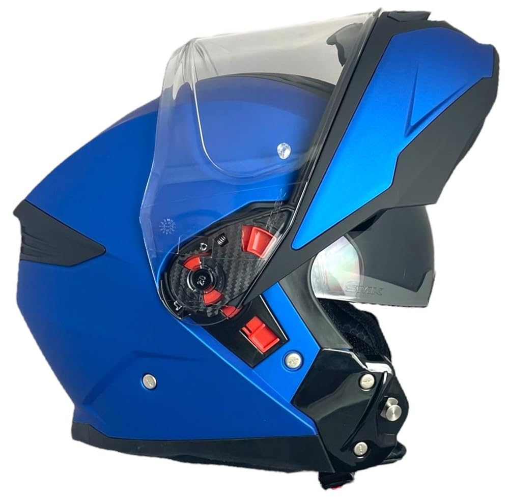 SMK Helmets Casco Modular Modelo GULLWING Azul Mate (MA500) Totalmente Homologado 22.06 (M 57/58)