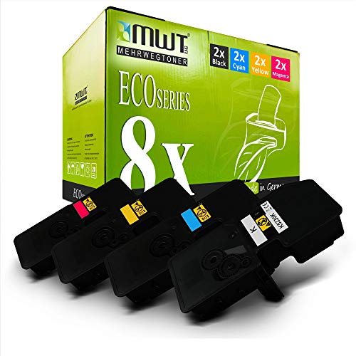 Pack de 8 Toners Reutilisables PK5015 pour Triumph-Adler P-C2566W et P-C2650DW CMJN