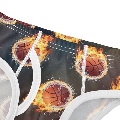 ODAWA Basketballs Flames Toddler Cotton Underwear, Tag-Free Comfort Underwear 2T Boys4