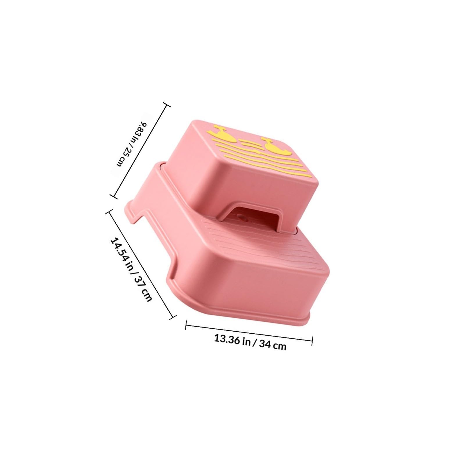ibasenice Taburete Infantil Antideslizante, Reposapiés, Estructura Desmontable, PP y TPE, Rosa, Ayuda para Subir, para Pequeños, Lavado de Manos y Cocina