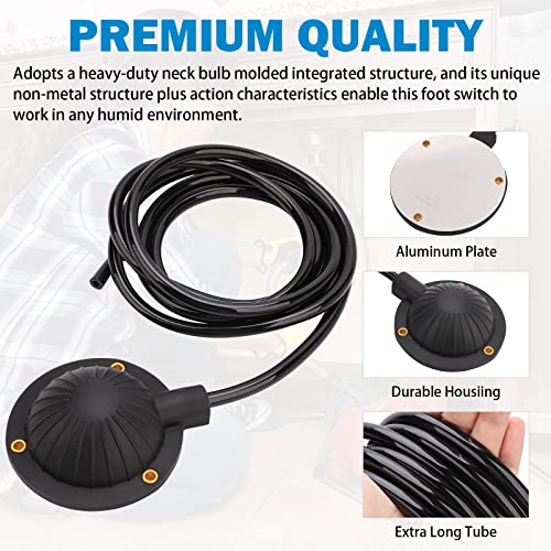 Air Foot Pedal, FEITON Air Foot Pedal Switch for Air- activated Drain Cleaning Machines, with 8' Long Hose for Ridgid K-400, K-380, K-3800, K750, K-7500, General, Spartan, Electric Eel, Trojan - Image 4