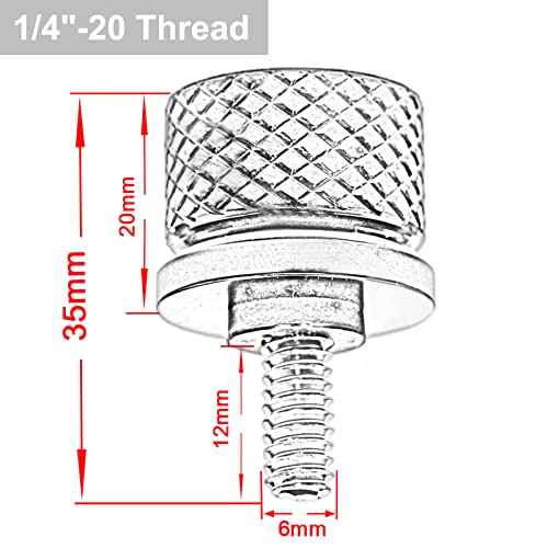Stainless Knurled Fender Seat Bolt Screw 1/4"-20 Thread Compatible With Harley 1996-2023 Sportster Dyna Softail Touring Cvo - American Flag - Chrome #TOP6