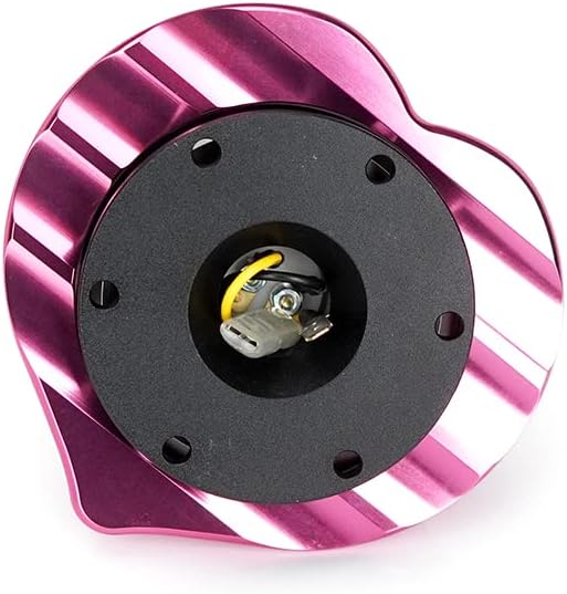 NRG Innovations NRG-SRK-143BK-PK - Kit de liberación rápida para volante con adaptador, cuerpo negroanillos con forma de corazón rosa, diseño de