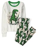 The Children's Place,Long Sleeve Top and Pants Snug Fit 100% Cotton 2 Piece Pajama Set,MILLSTONE,10