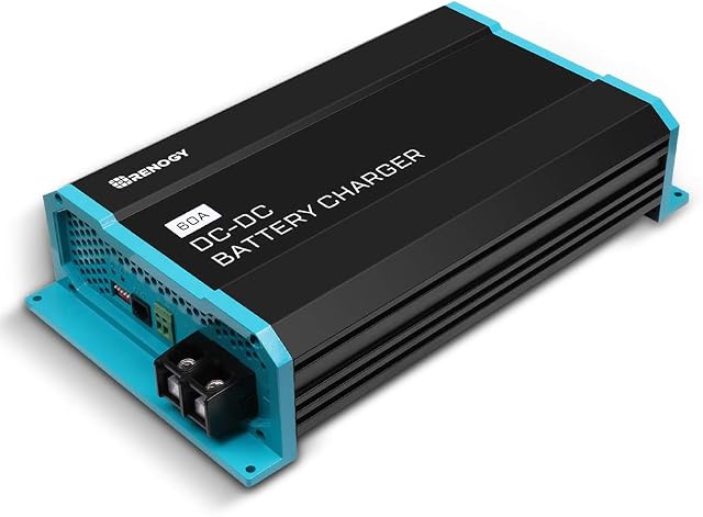 Renogy 12V 60A DC to DC On-Board Battery Charger for Flooded, Gel, AGM, and Lithium Batteries, Using Multi-stage Charging in RVs, Commercial Vehicles, Boats, Yachts